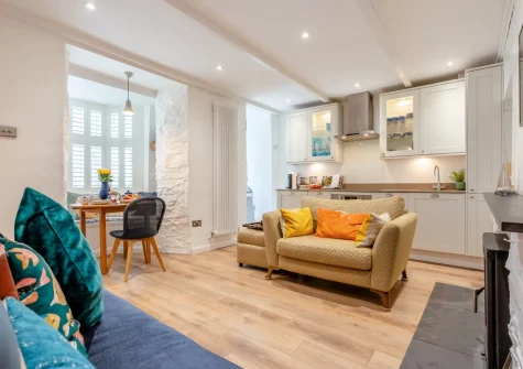The living area at Fisherman's Cottage, Padstow