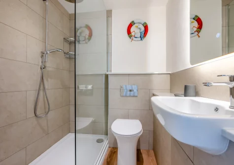 The shower room at Fisherman's Cottage, Padstow