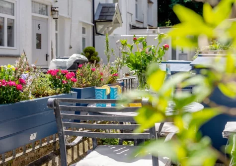 The secluded, walled courtyard & outdoor sitting area at Fisherman's Cottage, Padstow