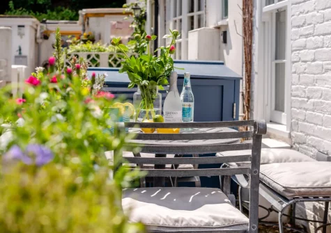 The secluded, walled courtyard & outdoor sitting area at Fisherman's Cottage, Padstow