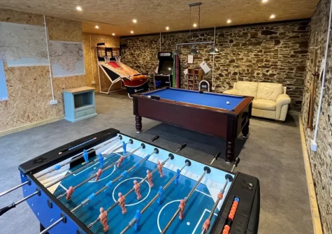 The shared games barn at Fisherman's Rest at Blagdon Farm, Ashwater