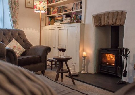 The living area at Fisherton Cottage, Poughill