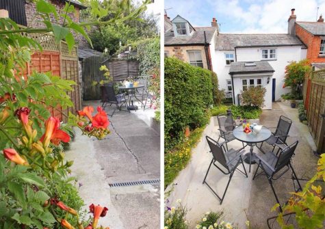 The courtyard garden at Fisherton Cottage, Poughill