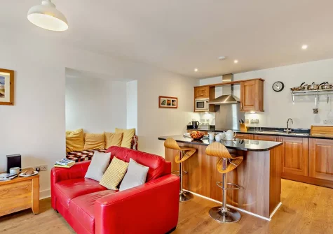 The kitchen at Fistral Beach Apartment, Newquay
