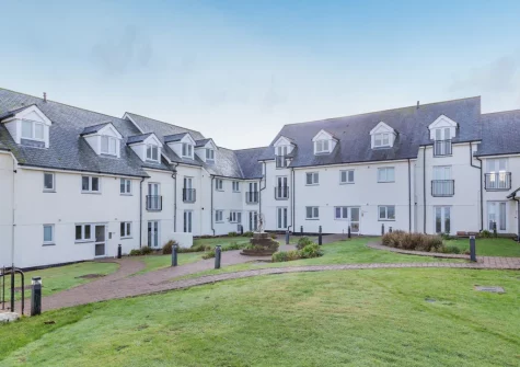 The shared garden space at Fistral Gaze, Newquay