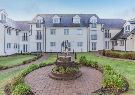 The shared garden space at Fistral Gaze, Newquay