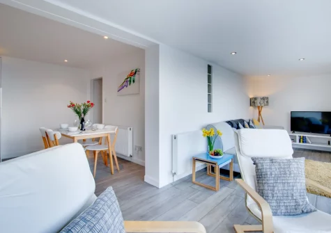 The living area at Flat 1, Holmesdale, Carbis Bay