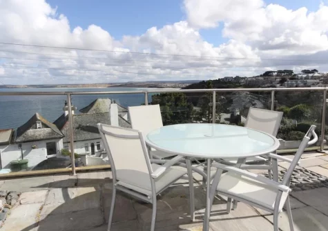 The private decked balcony at Flat 1, Holmesdale, Carbis Bay