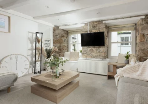 The living room at Fond Memories Cottage, St Ives
