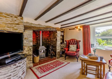 The living room at Ford Mill Dairy, Ashmansworthy