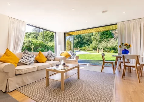The open-plan living & dining area at Forda Lodge, Forda