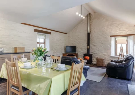 The dining area at Forge Manor Cottage, Cambrose