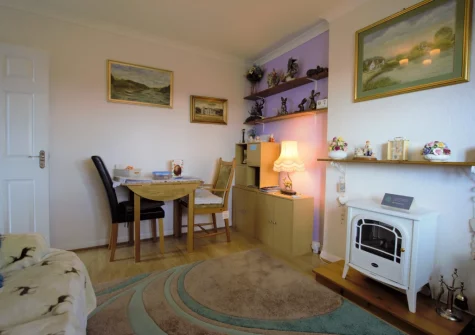 The living & dining area at Forget-me-not Bungalow, Seaton