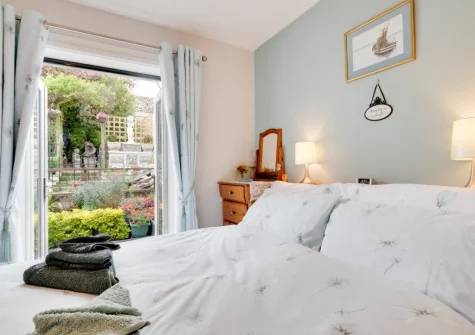 The bedroom at Forget-me-not Bungalow, Seaton