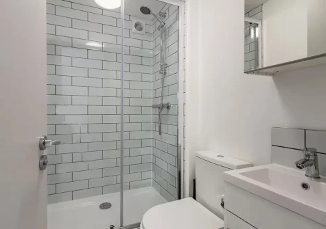 Bedroom #1 en-suite shower room at Fourteen Captains Cottage, Brixham
