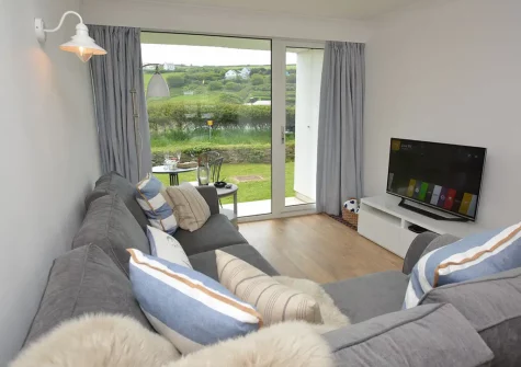 The living room at Fourteen Mawgan Porth, Mawgan Porth