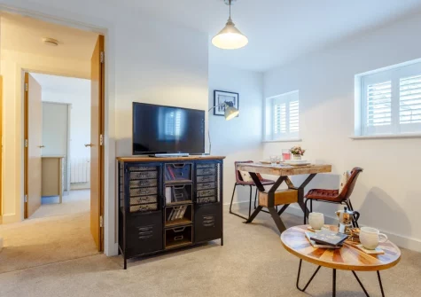 The living & dining area at Fowey Landing, Fowey