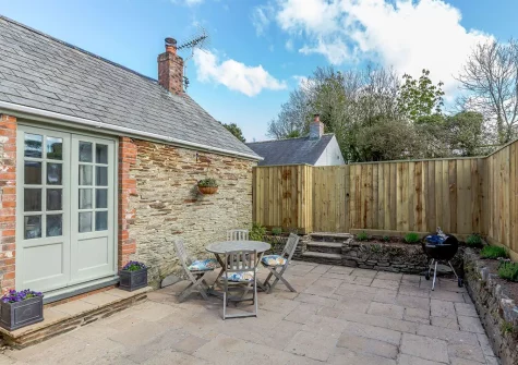 The patio, barbecue & alfresco dining area at Fox Corner, Little Petherick
