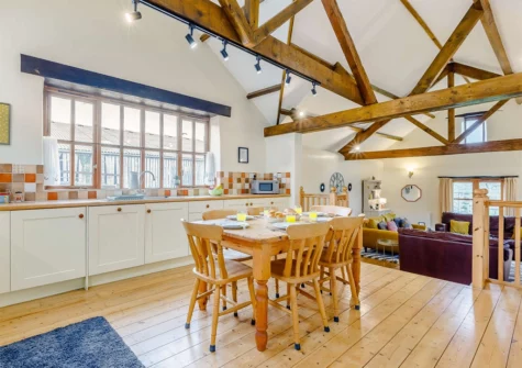 The kitchen & dining area at Foxglove Barn, Greylands Farm, Youldonmoor Cross