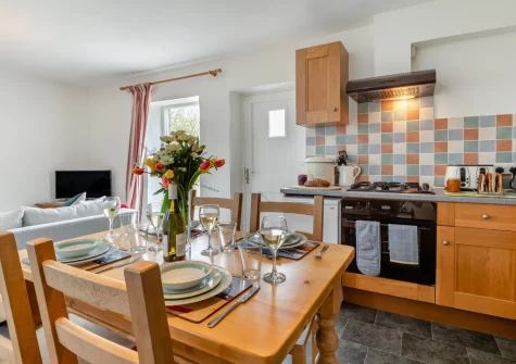 The kitchen & dining area at Foxglove Cottage at Gadles Farm, Laity Moor