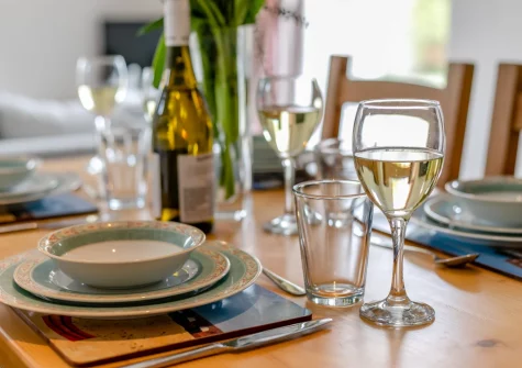 The dining area at Foxglove Cottage at Gadles Farm, Laity Moor