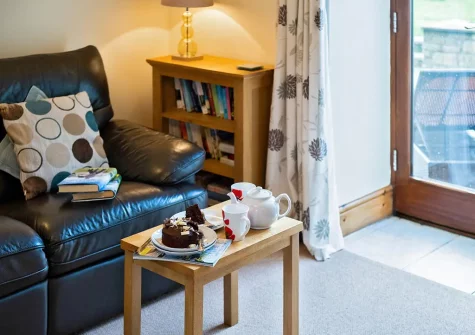 The living room at Foxgloves, Higher Trenower Farm, Newtown-in-St-Martin