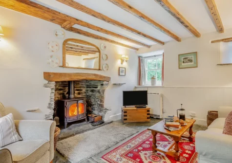 The living room at Frogapits, Boscastle