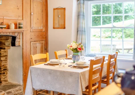 The dining area at Frogapits, Boscastle