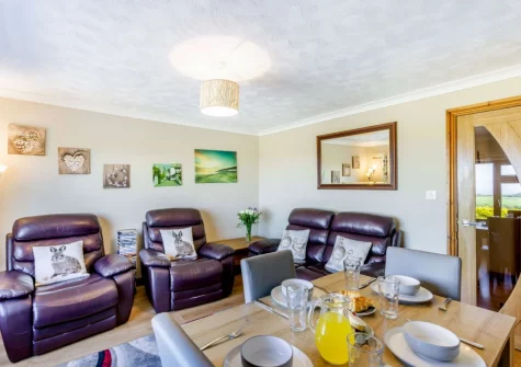 The living & dining area at Gallantry Bower, Higher Clovelly