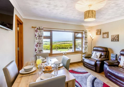 The living & dining area at Gallantry Bower, Higher Clovelly