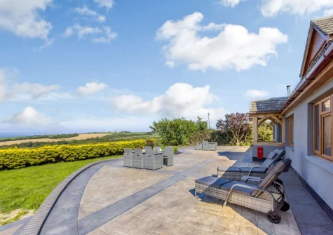 The patio, alfresco dining, outdoor sitting area & garden at Gallantry Bower, Higher Clovelly