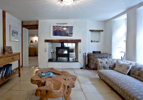 The living area at Gara Mill Cottage, Slapton