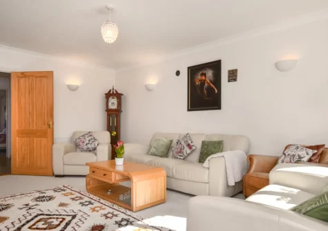 The living room at Garden House, Bude