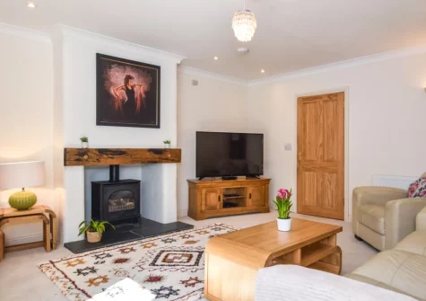 The living room at Garden House, Bude