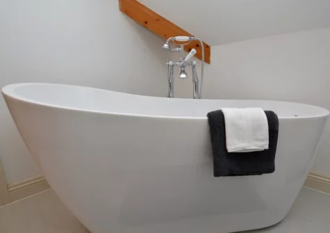 The bathroom at Garden House, Bude