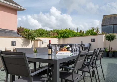 The patio & alfresco dining area at Garendon, Trevone