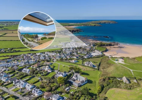 Trevone Bay is just metres away, and is home to the famous Round Hole in the cliffs just north of the beach