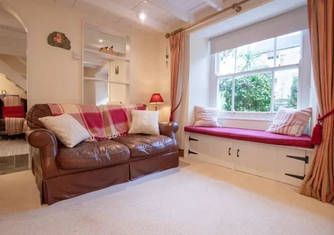 The living room at Gargoyle Cottage, St Agnes