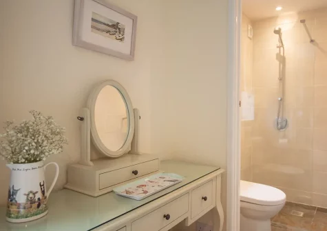 Bedroom #1 & en-suite shower room at Gargoyle Cottage, St Agnes
