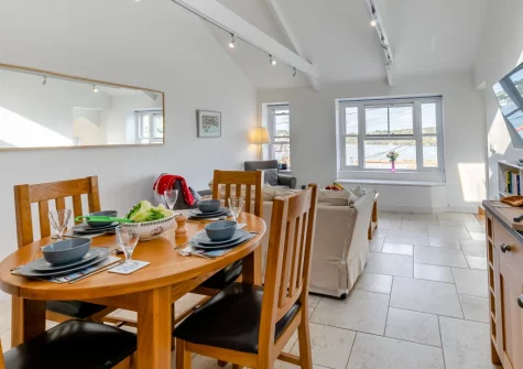 The dining area at Gartree Cottage, Polruan