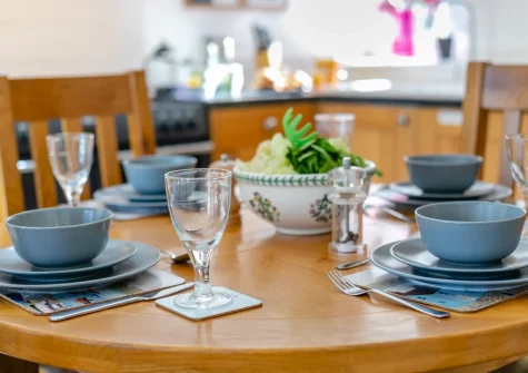 The dining area at Gartree Cottage, Polruan