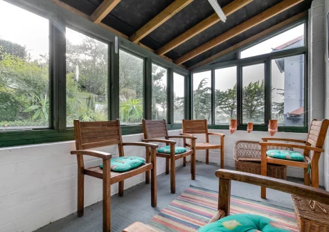 The conservatory at Gartree Cottage, Polruan