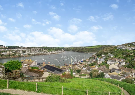The amazing views of the river from the living area, patio & alfresco dining area at Gartree Cottage, Polruan
