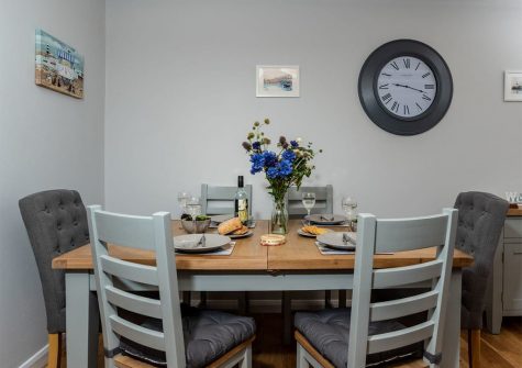 The dining area at Gemstone Cottage, Brixham