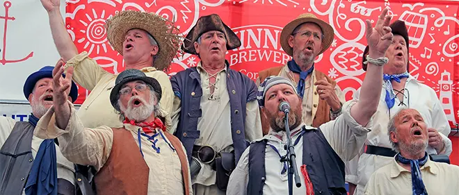 The old sea port of Falmouth is steeped in maritime history, so it is the perfect place to hunt down some traditional songs of the sea. The Falmouth International Sea Shanty Festival attracts performers from all over the world who gather annually on the historic maritime waterfront on the second weekend in June. Around 44 shanty groups come to share the history and keep alive the musical and nautical traditions over this three-day festival. They will perform in various venues around Falmouth and past events have delivered over 261 hours of heart-stirring singing!