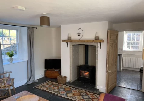 The living room at Gewans Farm Cottage, Tregorrick
