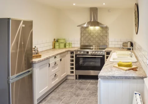 The kitchen at Gewans Farm Cottage, Tregorrick