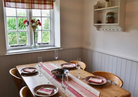 The dining room at Gewans Farm Cottage, Tregorrick