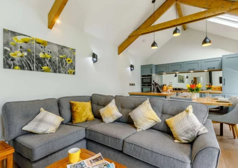 The living area at Gidcott Cottage, Gidcott
