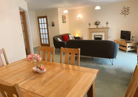 The living & dining area at Gifford Close Bungalow, Hartland